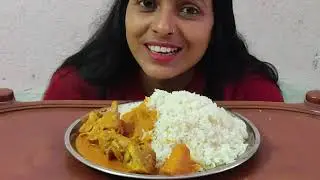 ASMR Eating Spicy Butter Chicken Curry,Rice Big Bites Eating Mukbang