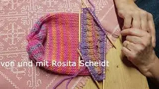Hand-knitted hat brim at addystrick