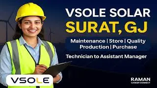 Vsole Solar MASSIVE Hiring | Maintenance,Store, Quality, Production, Purchase | Raman career connect