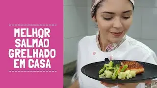Melhor salmão grelhado com legumes salteados