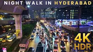 [4K HDR] A Night Walk in HITEC City in HYDERABAD - MODERN MEGA TECH CITIES IN INDIA