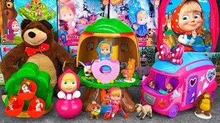 94 Minutes of Satisfying ASMR Unboxing 🌲 Adorable Masha and The Bear Camping Adventure Playset