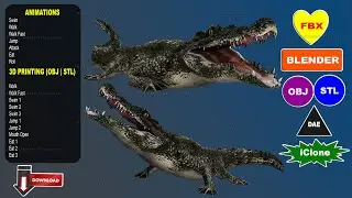 CROCODILE ALLIGATOR REALISTIC 3D CHARACTER | BILAL CREATION PRODUCTION