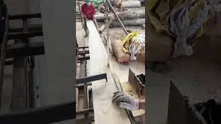 The wood was sawn into boards. #woodworking #asmr #wooddesigner #diy