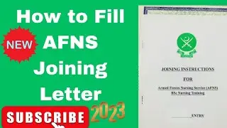 How to fill joining letter for AFNS|| Joining letter||what is joining letter||2023
