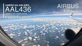 FULL FLIGHT [4K]: Tampa to Charlotte | American Airlines AAL436 - Airbus A321neo - TPA to CLT