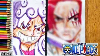 Drawing Luffy Gear 5 and Shanks, Yonko | One Piece | ワンピース