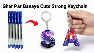 DIY Homemade Initial Letter Shaker Keychain 😍/homemade glass keychain/easykeychainmaking#diykeychain