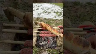Doğal Ağa&ccedil; &Ccedil;ubukta Adana Kebap / Cooking Adana Kebab on Natural Wood #asmr #kebab #tandoori #snow