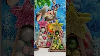 Ёлочка с шариками- новогоднее украшение #cristmas #handmade #diy #art #cernit #fashion #shorts