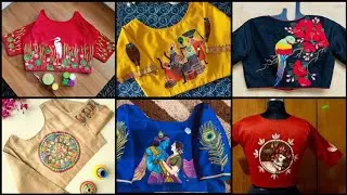 Latest Handcraft Blouse Design For Saree/Latest Painting Blouse Design For Saree