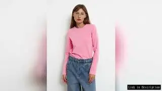 Wolfeel Women's Spring Autumn 100% Cotton T-shirt Bottoming Basic Solid Lady Long Sleeve Loose Tops