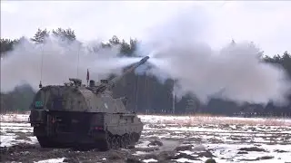 PzH 2000 vom ArtLehrBtl 325- scharfer Schuss TrÜbPl Munster