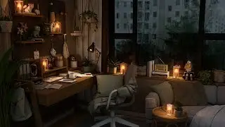 Cozy Study Room Ambience 📚☕ Rainy Evening Cozy Study Session With Sounds for Focus and Concentration