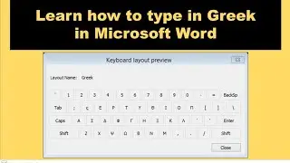 How to type in Greek in Microsoft Word