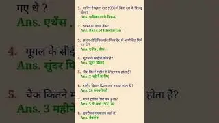 Important GK Questions in Hindi | Static GK for UPSC, SSC, Railway & Banking Exams #gkquestion