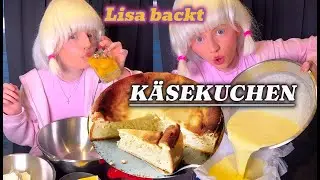 Lisa backt K&auml;sekuchen!😳 #k&auml;sekuchen #kinder #cheesecake #kids #backen #dessert #kuchen