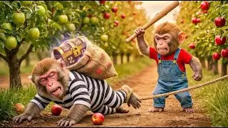 Apple Harvest Turns CHAOS! Monkey Spots a Farm Thief and Starts a Wild Chase 🍎🔥