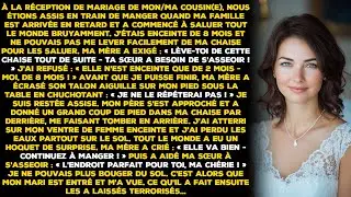 À la réception du mariage de mon/ma cousin(e), nous étions assis en train de manger quand ma famille