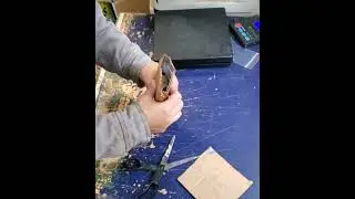 Packing up a sold rubber stamp with recycled materials. #diy #handmade #craft #packaging