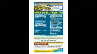 aiou admission alert 2022#aiou #admission  #information