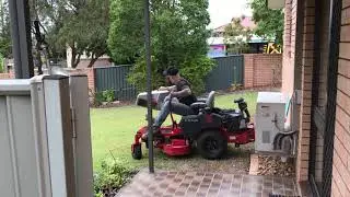 The Catch Pro Catcher & Worldlawn Gater fitting through a standard residential gate