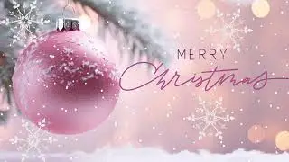Pink Christmas Background | Elegant Ornament & Snowfall | Merry Christmas
