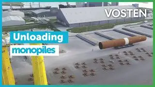 La Rochelle, offshore wind farm hub |3| Svenja unloading monopiles