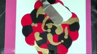 #74 - Trying Spray Paint in this Black and Red Puddle Pour, Swipe and Marble Roll