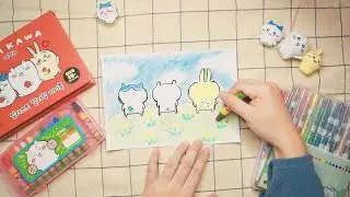 I drawed Chiikawa.｜ASMR Crayons, Marker pen
