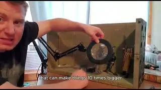 NOEVSBIG 10X Magnifying Lamp | 50 Light Modes & Swing Arm for Crafting & Close Work