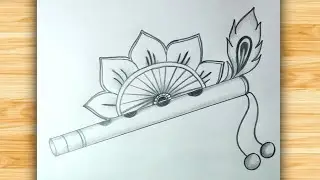 How To Draw Flute Of Krishna (2025)Bansuri Drawing | Simple Drawing | @KetanArts7V