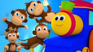 Bob der Zug | F&uuml;nf kleine Affen | Kinderlied | Affenlied f&uuml;r Kinder | Bob Train Five Little Monkeys