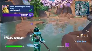 Fortnite - Swim In The Hot Springs At Steamy Springs (Spring Breakout Challenges)