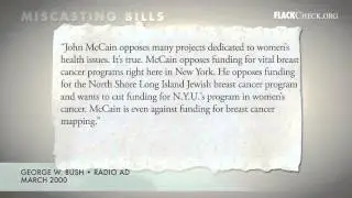 Miscasting Bills: Bush vs. McCain on Breast Cancer Research