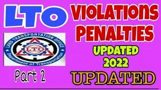 LTO VIOLATIONS AND PENALTIES PART 2 tagalog