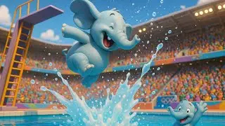 Cartoon Elephant&rsquo;s EPIC Olympic Dive! 🐘💦 | Funny 3D Animation in 8K
