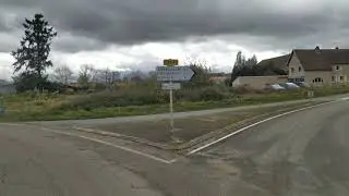 Road D177, D67, D12, Onay, Commune in France, 03.11.2021.