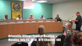 7 23 2018 Ortonville Villag Council Meeting