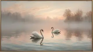 Quiet Swan Lake at Dawn | Elegant 4K Frame TV Art for Calm Spaces
