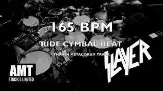 165 BPM RIDE CYMBAL BEAT - Slayer Style - Thrash Metal Drum Track