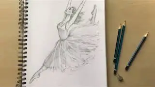 Drawing tutorial HOW TO DRAW A BALLERINA'S LEAP,  with Natalka Barvinok.  Lesson#16