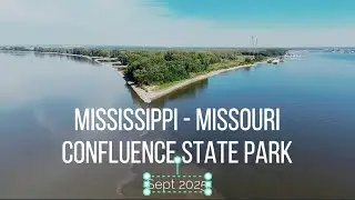 Confluence Park - Where the Missouri meets the Mississippi - by Drone