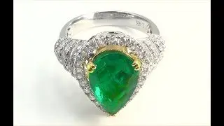 GIA Certified Tiffany Natural Green Emerald & Diamond Ring 4.86 TCW F2 Clarity High End Estate