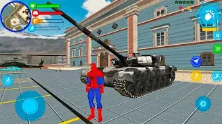 Tank Racing Around the City Spider Rope Hero Man - Gameplay Android