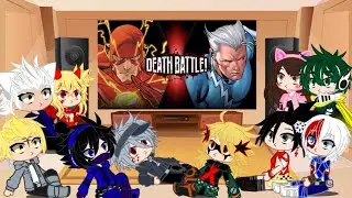 MHA+GAROU 【FLASH vs QUICKSILVER | DEATH BATTLE】 REACT TO GACHA
