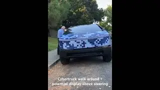 Cybertruck new wrap walkaround. Potential display above steering wheel #tesla #cybertruck