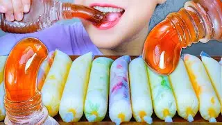 ASMR HONEY JELLY X FROZEN YOGURT , STICKY X SOFT ICE EATING SOUNDS | LINH-ASMR