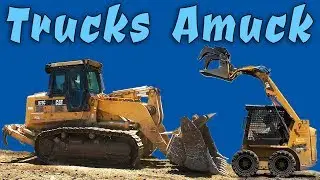 Bulldozer & Skid Steer Work Construction Site | CAT 973C & CAT 226B