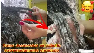 Como desenredar  un cabello extremadamente enredado🥺usado el acondicionador de Alberto VO5 de 🥑